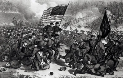 A segunda batalha de Bull Run, lutou 29 de agosto de 1862, pub. de Currier e Ives